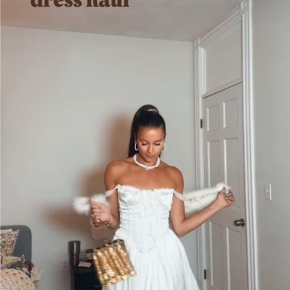 Elegant White Dress with Spaghetti Straps - Picture 8 of 8